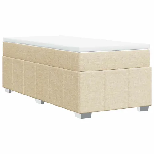 Boxspring - Krevet s oprugama i madracem krem 100 x 200 cm od tkanine - Krema 100 x 200 cm Cijena