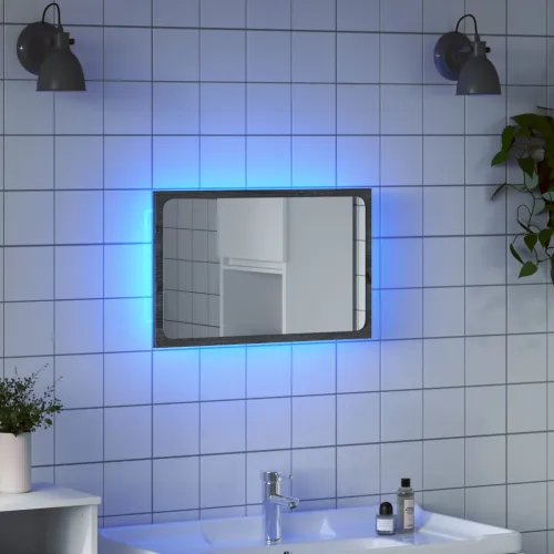 LED kupaonsko ogledalo boja sivog hrasta 60x8,5x38 cm drveno - Sivi hrast sonoma Cijena