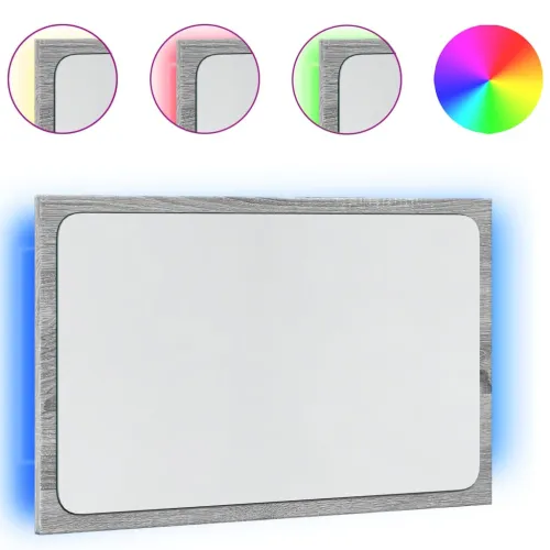 LED kupaonsko ogledalo boja sivog hrasta 60x8,5x38 cm drveno - Sivi hrast sonoma Cijena