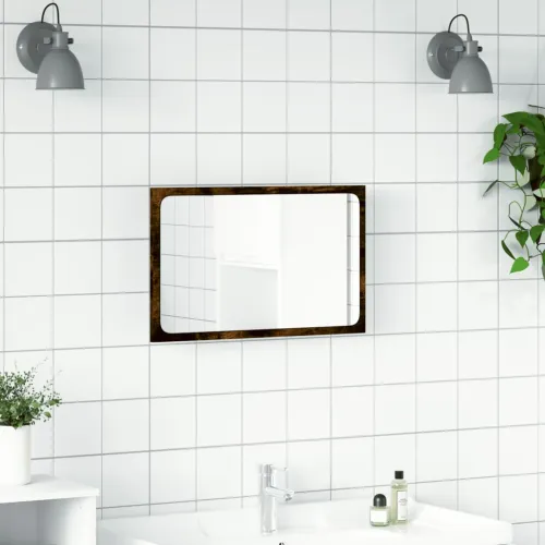LED kupaonsko ogledalo boja dimljenog hrasta 60x8,5x38cm drveno - Dimljeni hrast Cijena
