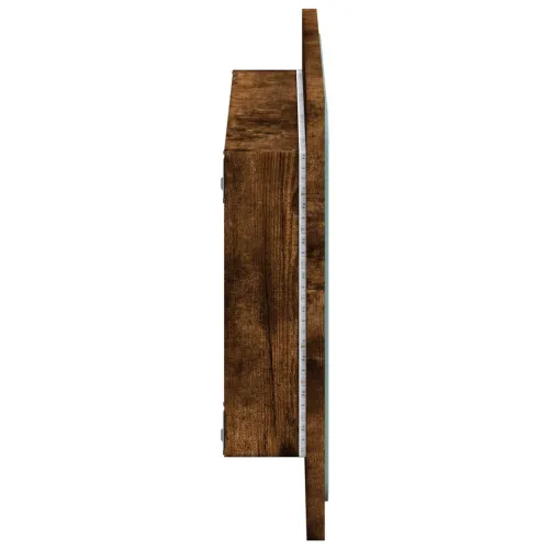 LED kupaonsko ogledalo boja dimljenog hrasta 60x8,5x38cm drveno - Dimljeni hrast Cijena