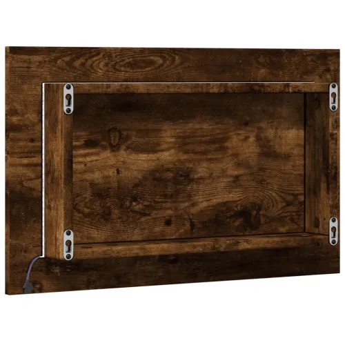 LED kupaonsko ogledalo boja dimljenog hrasta 60x8,5x38cm drveno - Dimljeni hrast Cijena