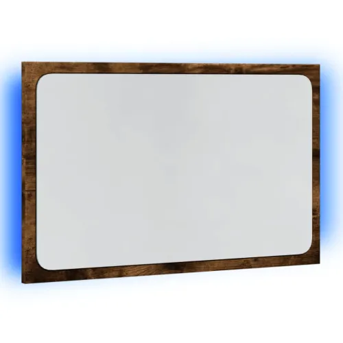 LED kupaonsko ogledalo boja dimljenog hrasta 60x8,5x38cm drveno - Dimljeni hrast Cijena