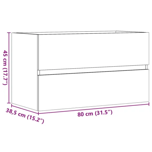 Kupaonski viseći ormarić siva boja betona 80x38,5x45 cm drveni - Beton siva 80 x 38.5 x 45 cm Cijena