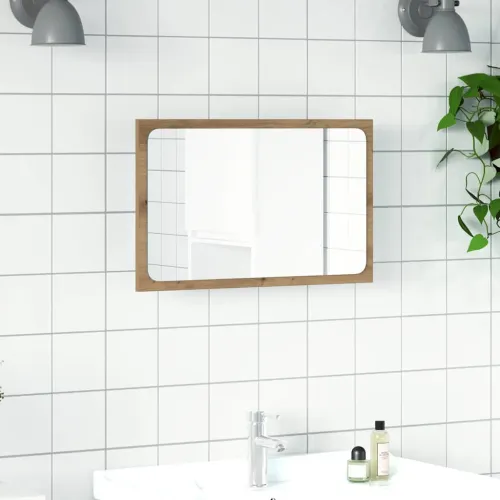Kupaonsko ogledalo s LED svjetlom boja hrasta 60x8,5x38 cm - Hrast artisan Cijena