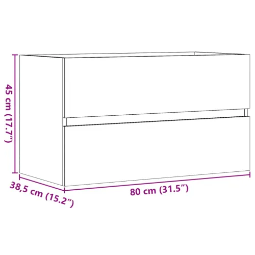Kupaonski viseći ormarić boja starog drva 80x38,5x45 cm drveni - Staro drvo 80 x 38.5 x 45 cm Cijena