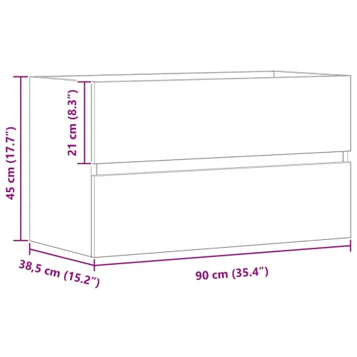 Ormarić za Lavabo - Umivaonik boja artisian hrast 90x38,5x45 cm drveni - Artisian oak 90 x 38.5 x 45 cm Cijena
