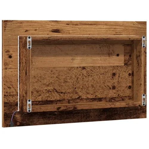 Kupaonsko ogledalo s LED svjetlom boja drva 60x8,5x38 cm - Staro drvo Cijena