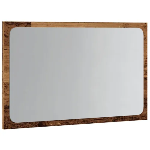 Kupaonsko ogledalo s LED svjetlom boja drva 60x8,5x38 cm - Staro drvo Cijena