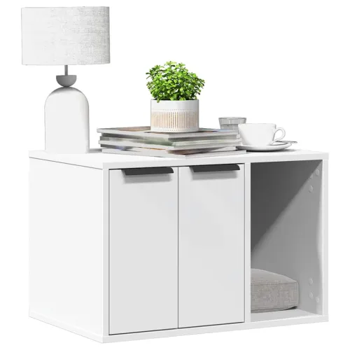 Kutija za mačji pijesak bijela 60x40x40 cm konstruirano drvo - Bijela 60 x 40 x 40 cm Desna vrata Cijena
