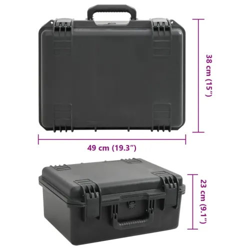 Prijenosni kovčeg crni 49x38x23 cm od PP-a - Crna 49 x 38 x 23 cm 49 x 38 x 23 cm Crna Cijena
