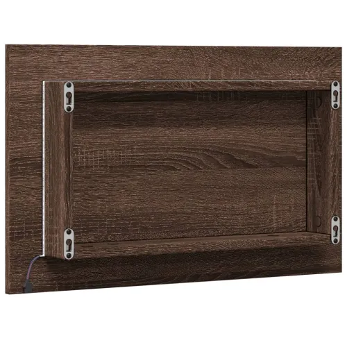 LED kupaonsko ogledalo boja smeđeg hrasta 60x8,5x38 cm drveno - Smeđi hrast Cijena