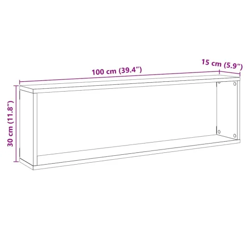 Kockaste zidne police 4 kom boja hrasta 100x15x30 cm drvene - Hrast artisan 100 x 15 x 30 cm 4 Cijena