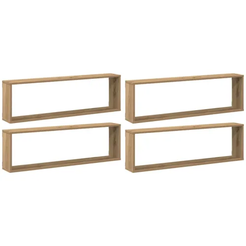 Kockaste zidne police 4 kom boja hrasta 100x15x30 cm drvene - Hrast artisan 100 x 15 x 30 cm 4 Cijena