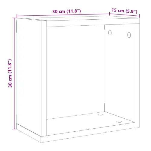 Kockaste zidne police 4 kom boja hrasta 30x15x30 cm drvene - Hrast artisan 30 x 15 x 30 cm 4 Cijena