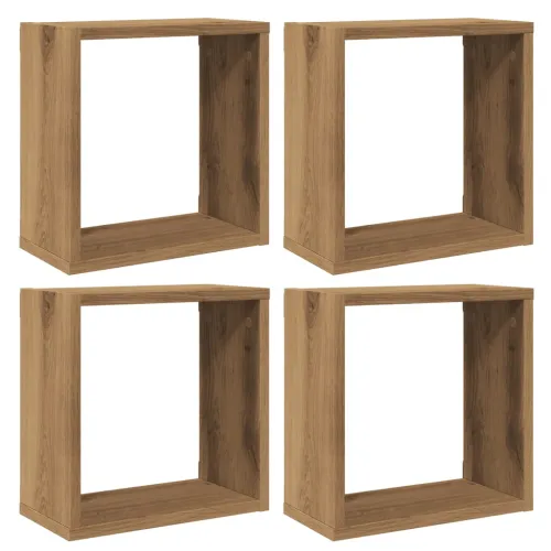 Kockaste zidne police 4 kom boja hrasta 30x15x30 cm drvene - Hrast artisan 30 x 15 x 30 cm 4 Cijena