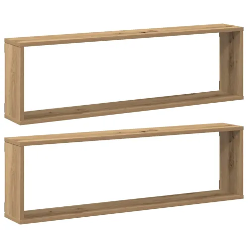 Kockaste zidne police 2 kom boja hrasta 100x15x30 cm drvene - Hrast artisan 100 x 15 x 30 cm 2 Cijena