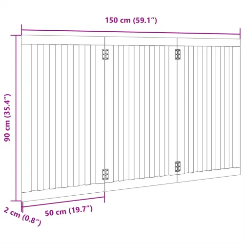 Vrata za pse Sklopiva 3 Panela 150 cm Drvo Topole - Prirodna 50 x 90 x 2 cm 3 Cijena