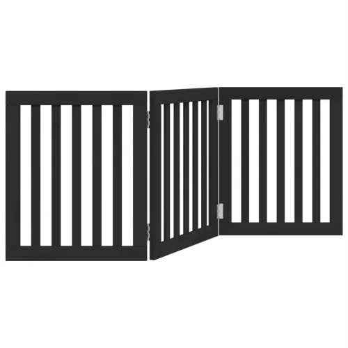 Vrata za pse s 3 panela sklopiva crna 150 cm od drva topole - Crna 50 x 60 x 2 cm 3 Cijena