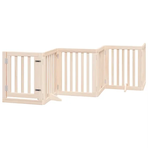 Vrata za pse s vratima sklopiva 6 panela 300 cm drvo topole - Prirodna 50 x 60 x 2 cm 6 Prirodna Cijena
