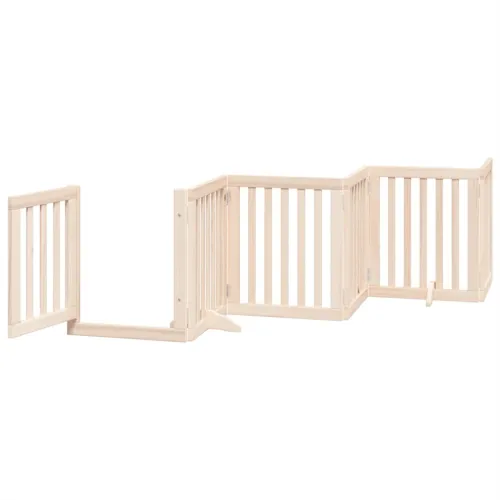Vrata za pse s vratima sklopiva 6 panela 300 cm drvo topole - Prirodna 50 x 60 x 2 cm 6 Cijena