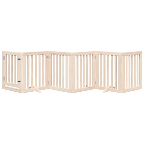 Vrata za pse s vratima sklopiva 6 panela 300 cm drvo topole - Prirodna 50 x 60 x 2 cm 6 Cijena