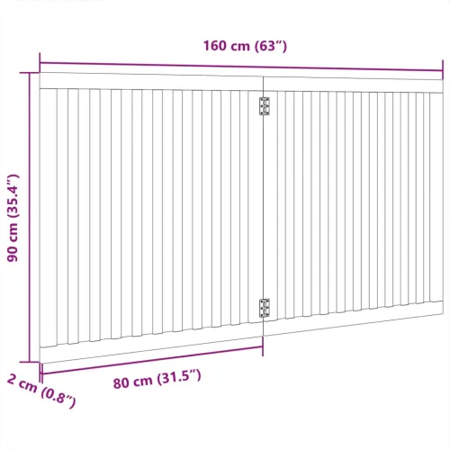 Vrata za pse s 2 panela sklopiva 160 cm od drva topole - Prirodna 80 x 90 x 2 cm 2 Cijena