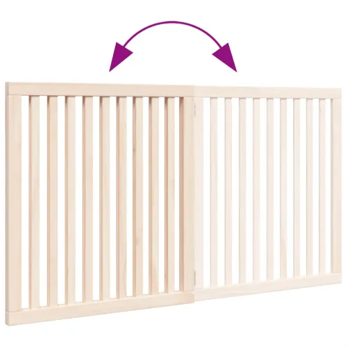 Vrata za pse s 2 panela sklopiva 160 cm od drva topole - Prirodna 80 x 90 x 2 cm 2 Cijena