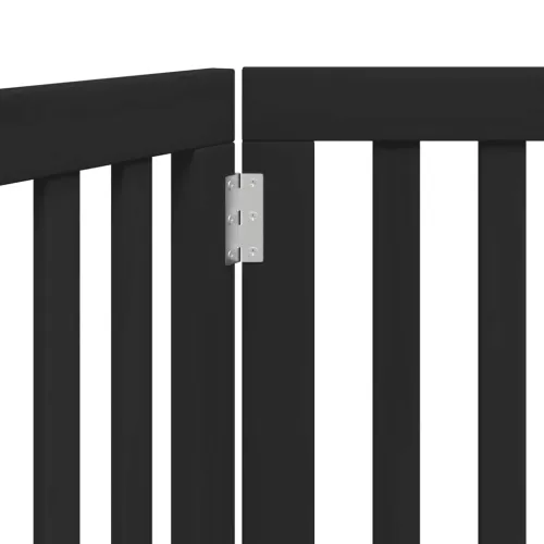 Vrata za pse s 2 panela sklopiva crna 160 cm od drva topole - Crna 80 x 60 x 2 cm 2 Cijena