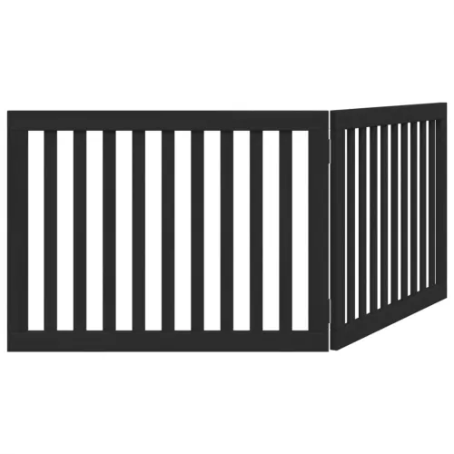 Vrata za pse s 2 panela sklopiva crna 160 cm od drva topole - Crna 80 x 60 x 2 cm 2 Cijena