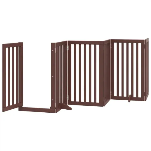 Vrata za pse s vratašcima 6 panela sklopiva 300 cm drvo topole - Smeđa 50 x 90 x 2 cm 6 Cijena
