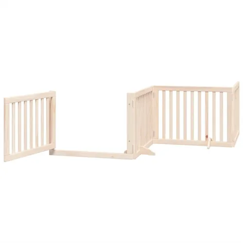 Vrata za pse s vratima sklopiva 4 panela 320 cm drvo topole - Prirodna 80 x 60 x 2 cm 4 Cijena