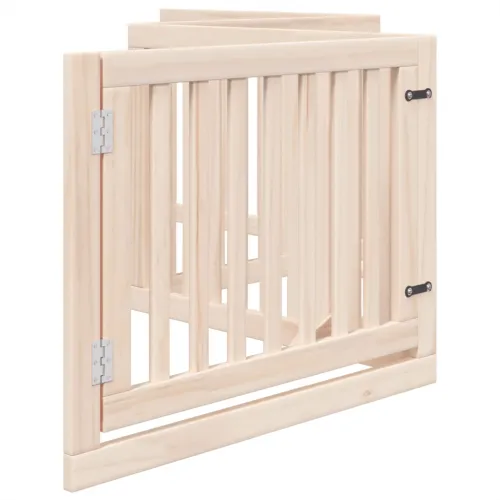 Vrata za pse s vratima sklopiva 4 panela 320 cm drvo topole - Prirodna 80 x 60 x 2 cm 4 Cijena