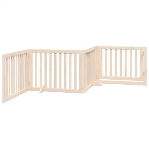 Vrata za pse s vratima sklopiva 4 panela 320 cm drvo topole - Prirodna 80 x 60 x 2 cm 4 Cijena