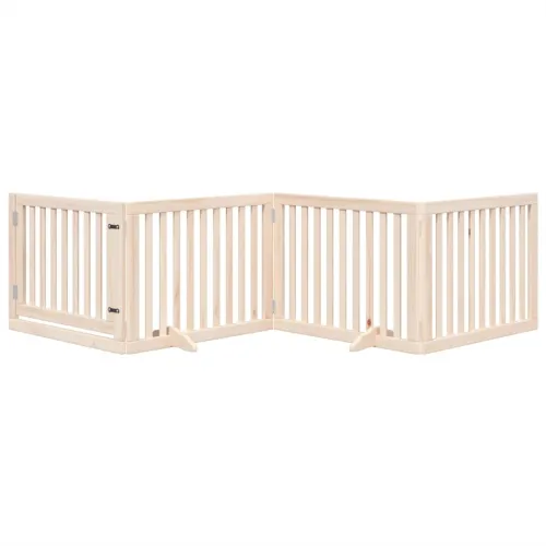 Vrata za pse s vratima sklopiva 4 panela 320 cm drvo topole - Prirodna 80 x 60 x 2 cm 4 Cijena