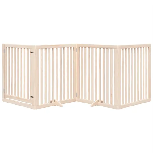 Vrata za pse s vratašcima 4 panela sklopiva 320 cm drvo topole - Prirodna 80 x 90 x 2 cm 4 Cijena