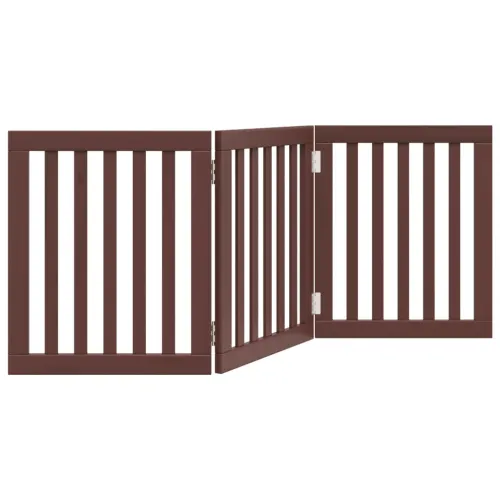 Vrata za pse s 3 panela sklopiva smeđa 150 cm od drva topole - Smeđa 50 x 60 x 2 cm 3 Cijena