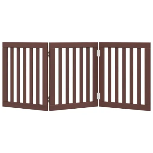 Vrata za pse s 3 panela sklopiva smeđa 150 cm od drva topole - Smeđa 50 x 60 x 2 cm 3 Cijena
