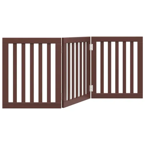 Vrata za pse s 3 panela sklopiva smeđa 150 cm od drva topole - Smeđa 50 x 60 x 2 cm 3 Cijena