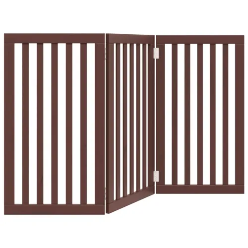 Vrata za pse s 3 panela sklopiva smeđa 150 cm od drva topole - Smeđa 50 x 90 x 2 cm 3 Cijena