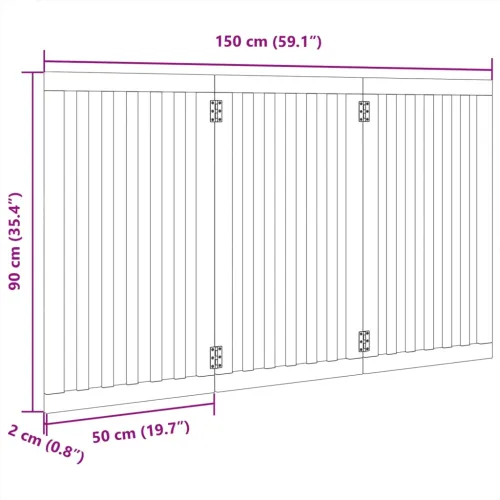 Vrata za pse s 3 panela sklopiva smeđa 150 cm od drva topole - Smeđa 50 x 90 x 2 cm 3 Cijena