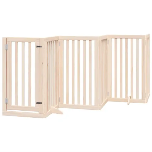Vrata za pse s vratima sklopiva 6 panela 300 cm drvo topole - Prirodna 50 x 90 x 2 cm 6 Prirodna Cijena