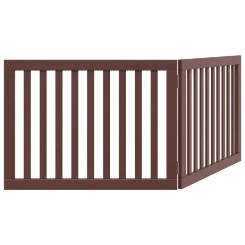 Vrata za pse s 2 panela sklopiva smeđa 160 cm od drva topole - Smeđa 80 x 60 x 2 cm 2 Cijena