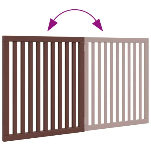 Vrata za pse s 2 panela sklopiva smeđa 160 cm od drva topole - Smeđa 80 x 90 x 2 cm 2 Cijena