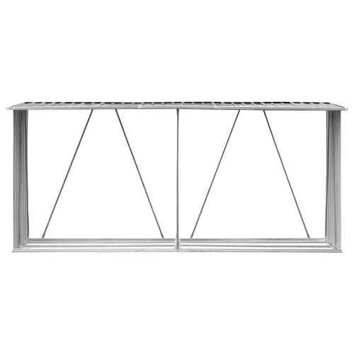 Spremište za drva - Vrtna ostava za drva od pocinčanog čelika 330x84x152 cm siva - Siva Cijena