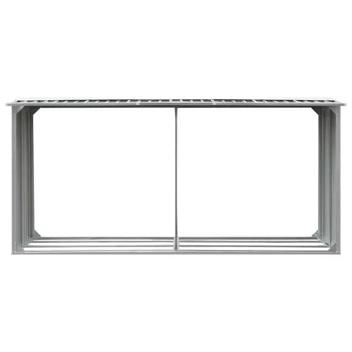 Spremište za drva - Vrtna ostava za drva od pocinčanog čelika 330x92x153 cm siva - Siva Cijena