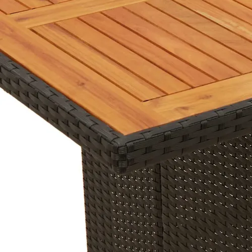9-dijelni vrtni bistro set od poliratana s jastucima crni - 8 boja drva Bez naslona za noge Cijena