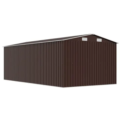 Vrtna kućica - Vrtno spremište 257 x 489 x 181 cm metalno smeđe - Smeđa 257 x 489 x 181 cm Cijena