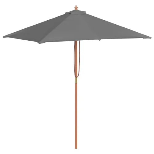 Vanjski suncobran s drvenim stupom 150 x 200 cm antracit - Antracit Cijena