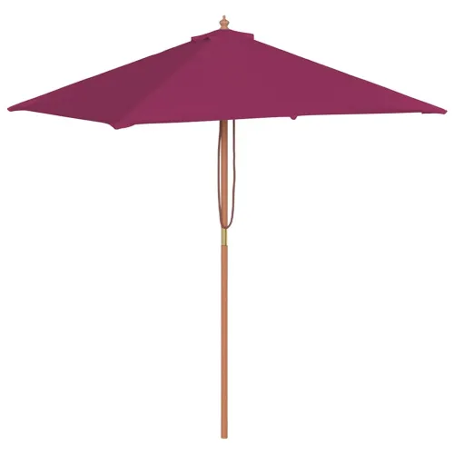 Vanjski suncobran s drvenim stupom 150 x 200 cm bordo - Bordo crvena Cijena